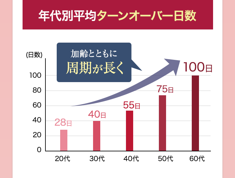 年代別平均ターンオーバー日数