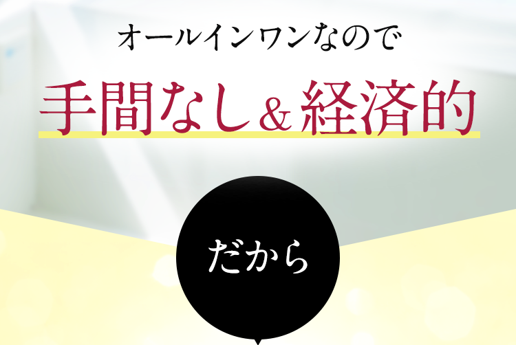 オールインワンなので⼿間なし＆経済的