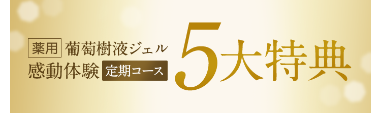 【薬用葡萄樹液ジェル感動実感　定期コース】5大特典