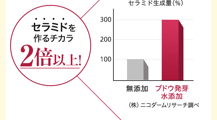 セラミドを作るチカラ2倍以上！