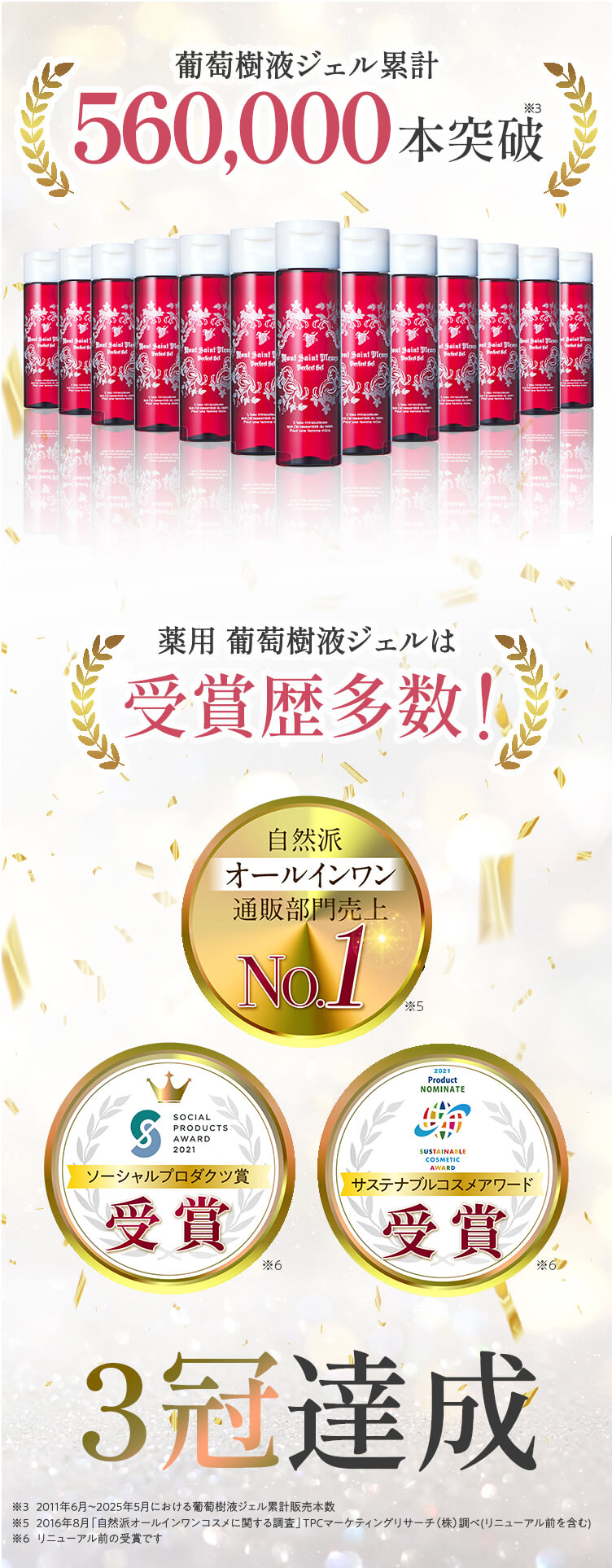 葡萄樹液ジェル累計56万個突破