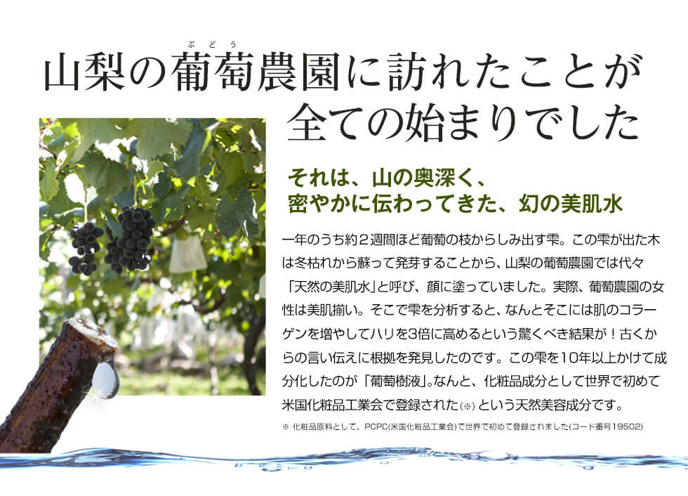 天然の美肌水葡萄樹液