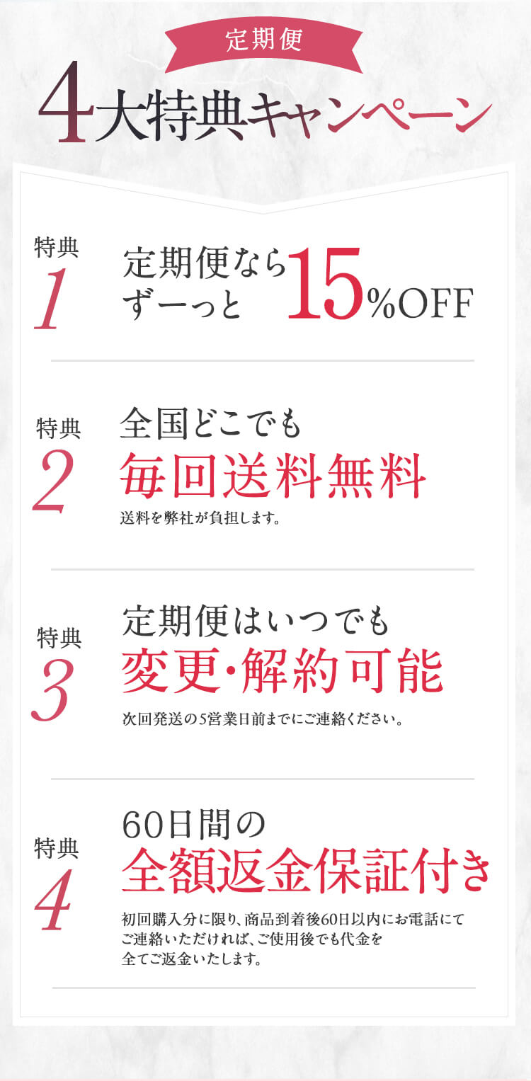 定期便4大特典キャンペーン
