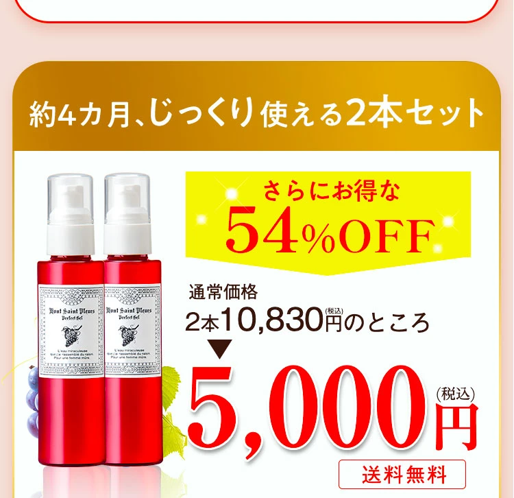 ジェル2本セット54%OFF5000円