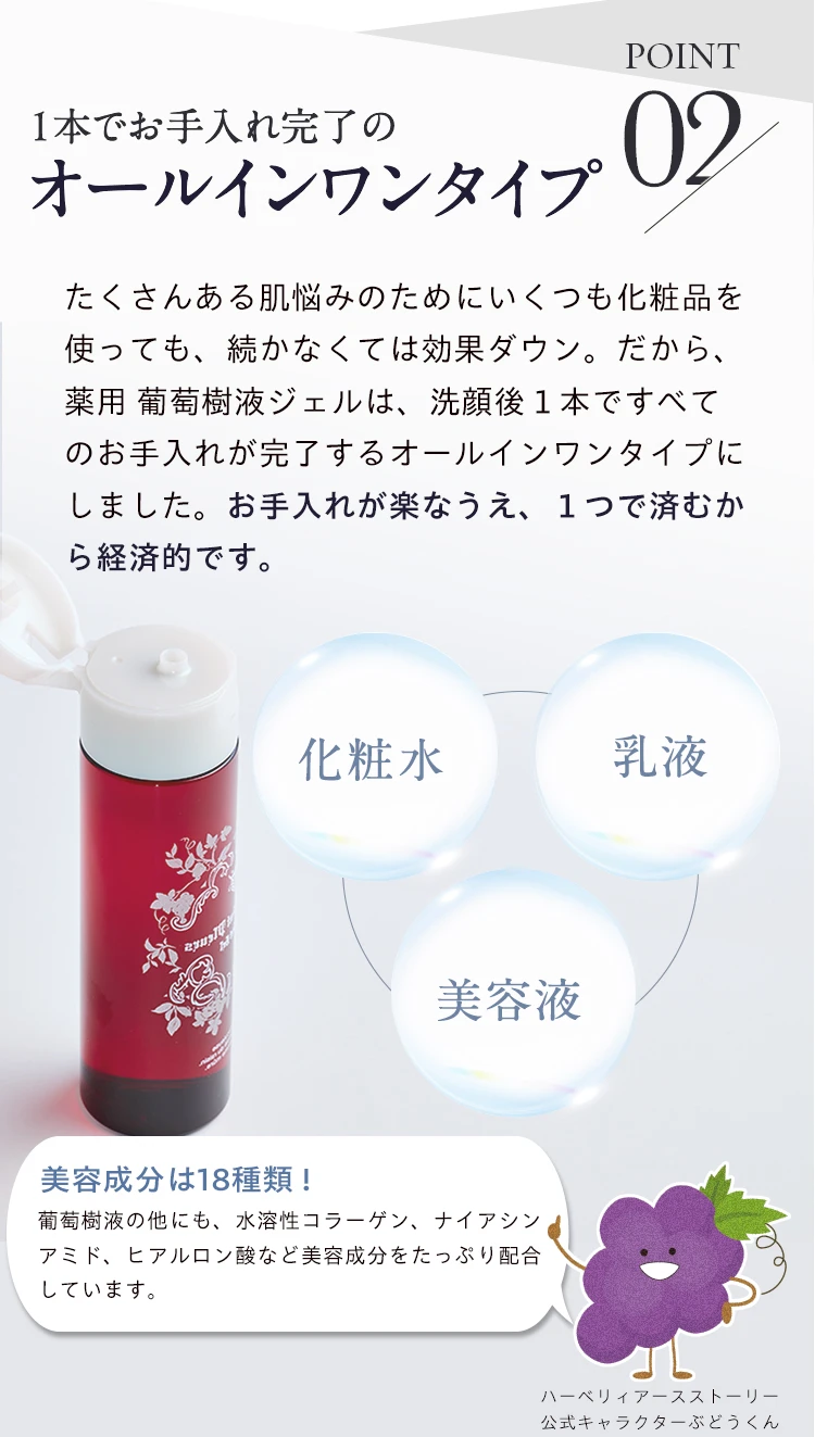 1本でお手入れ完了のオールインワンタイプ