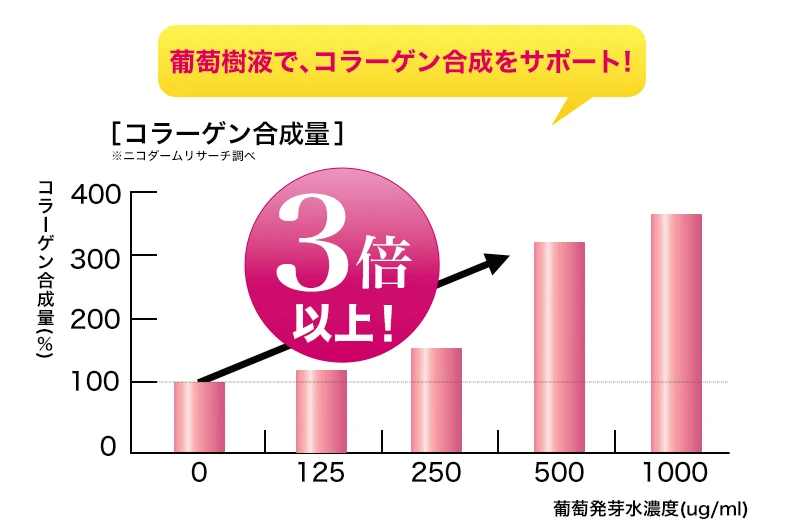 コラーゲン合成量のグラフ