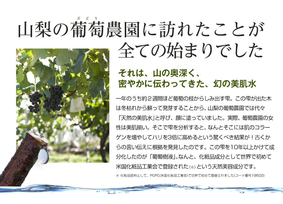 天然の美肌水葡萄樹液