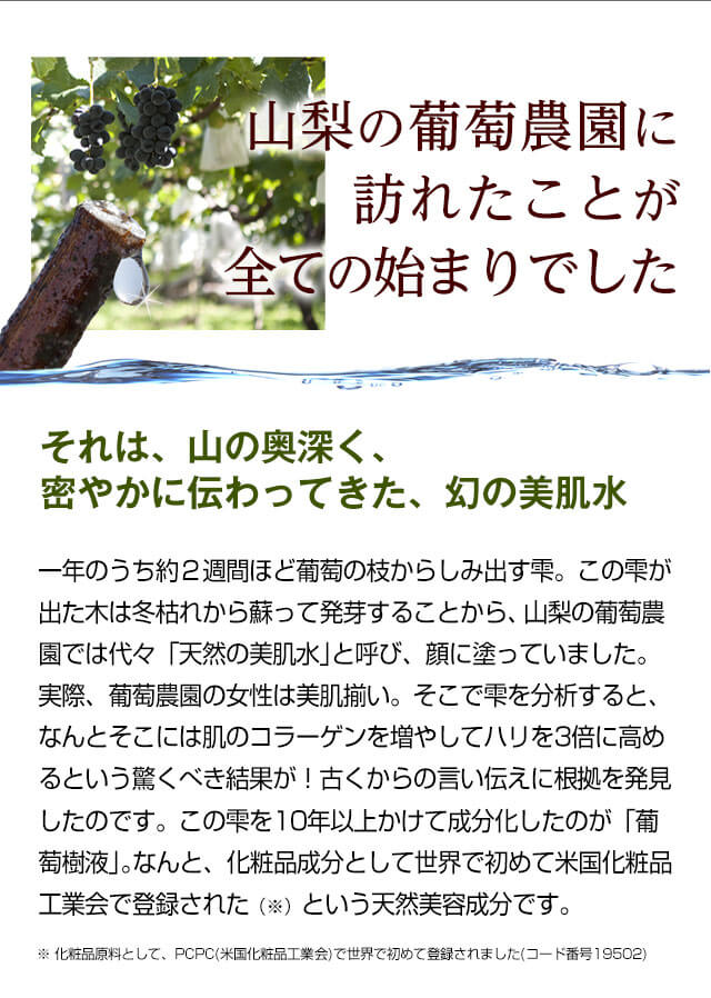 天然の美肌水葡萄樹液